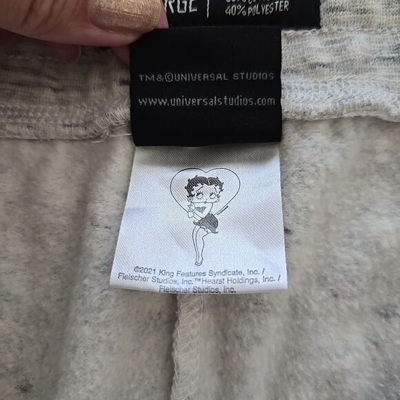 Universal Studios Betty Boop Pin-up Cartoon Heather White Jogger Sweatpants XXL - Picture 9 of 10